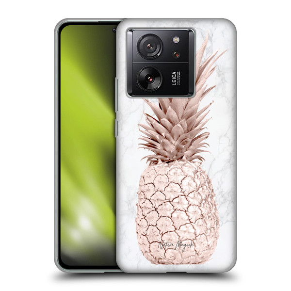 Nature Magick Rose Gold Pineapple On Marble Rose Gold Soft Gel Case for Xiaomi 13T 5G / 13T Pro 5G