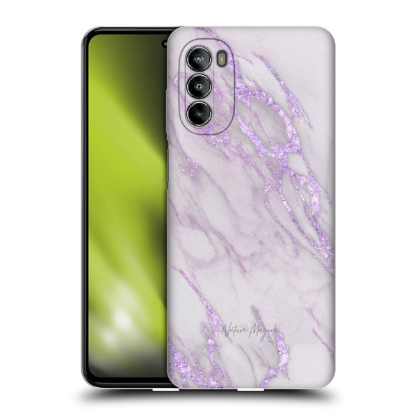 Nature Magick Marble Metallics Purple Soft Gel Case for Motorola Moto G82 5G