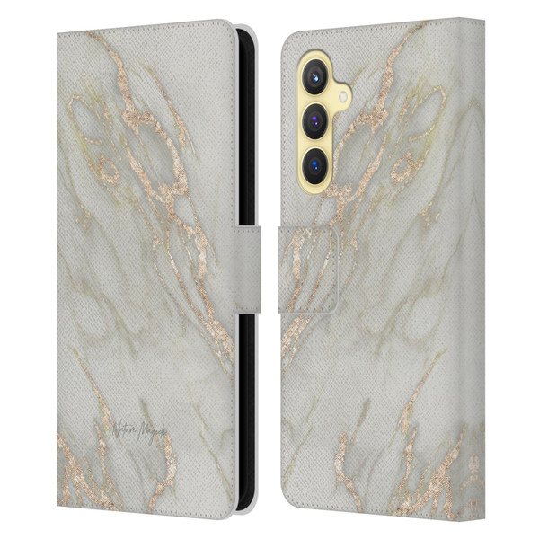 Nature Magick Marble Metallics Gold Leather Book Wallet Case Cover For Samsung Galaxy S23 FE 5G