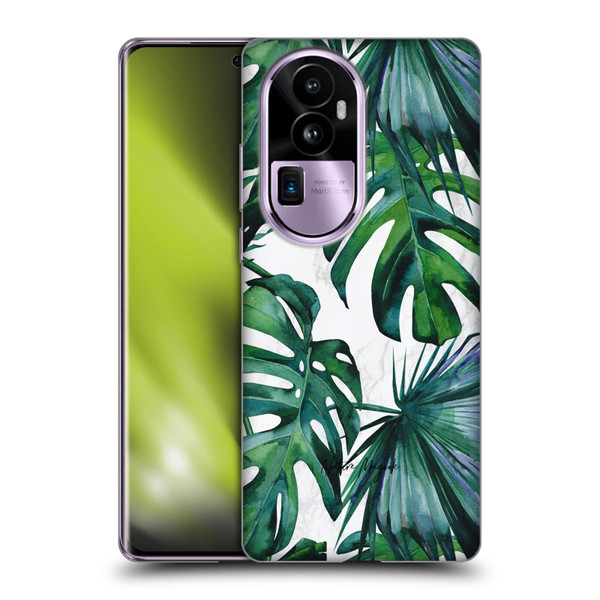 Nature Magick Tropical Palm Leaves On Marble Green Tropics Soft Gel Case for OPPO Reno10 Pro+