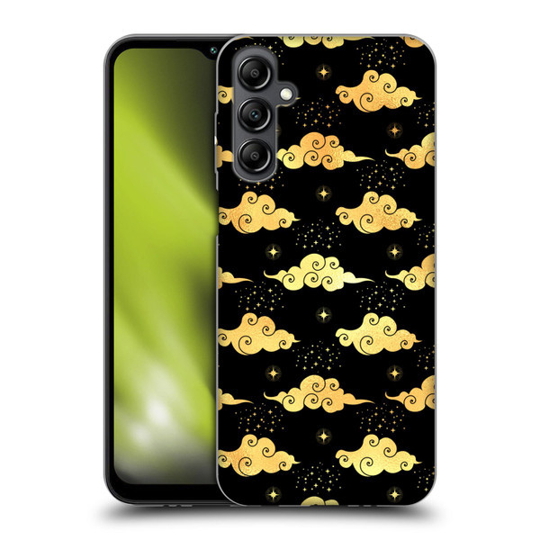 Haroulita Celestial Gold Cloud And Star Soft Gel Case for Samsung Galaxy M14 5G
