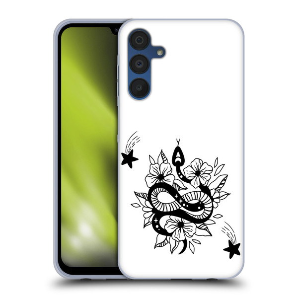 Haroulita Celestial Tattoo Snake And Flower Soft Gel Case for Samsung Galaxy A15