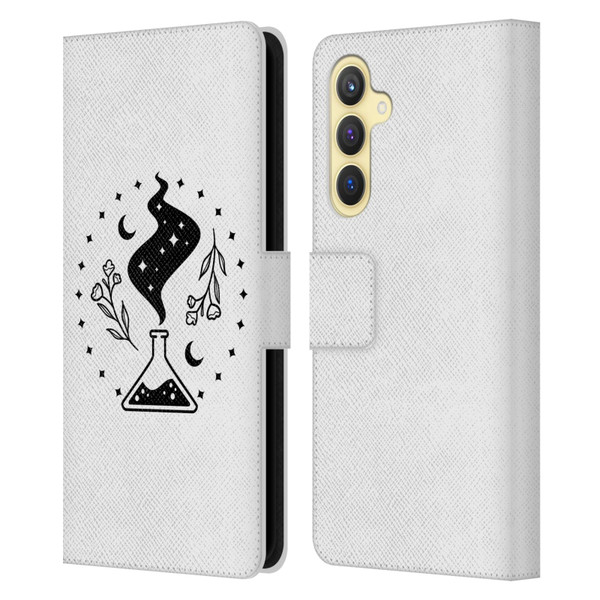 Haroulita Celestial Tattoo Potion Leather Book Wallet Case Cover For Samsung Galaxy S23 FE 5G