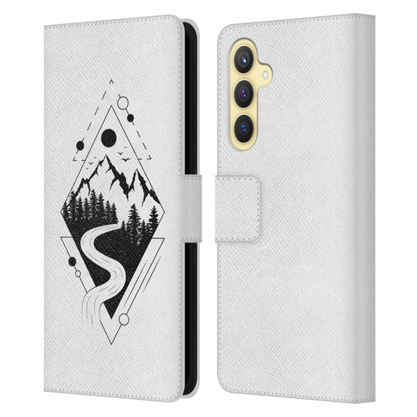 Haroulita Celestial Tattoo Mountain Leather Book Wallet Case Cover For Samsung Galaxy S23 FE 5G