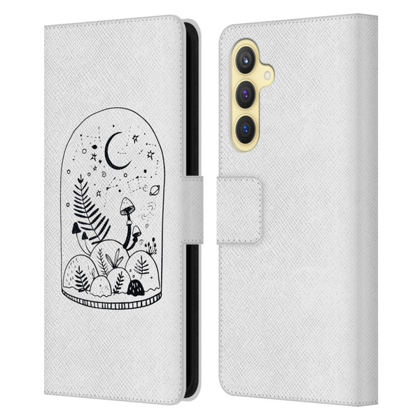 Haroulita Celestial Tattoo Terrarium Leather Book Wallet Case Cover For Samsung Galaxy S23 FE 5G