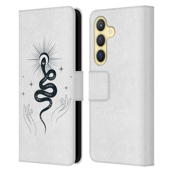 Haroulita Celestial Tattoo Snake Leather Book Wallet Case Cover For Samsung Galaxy S24 5G