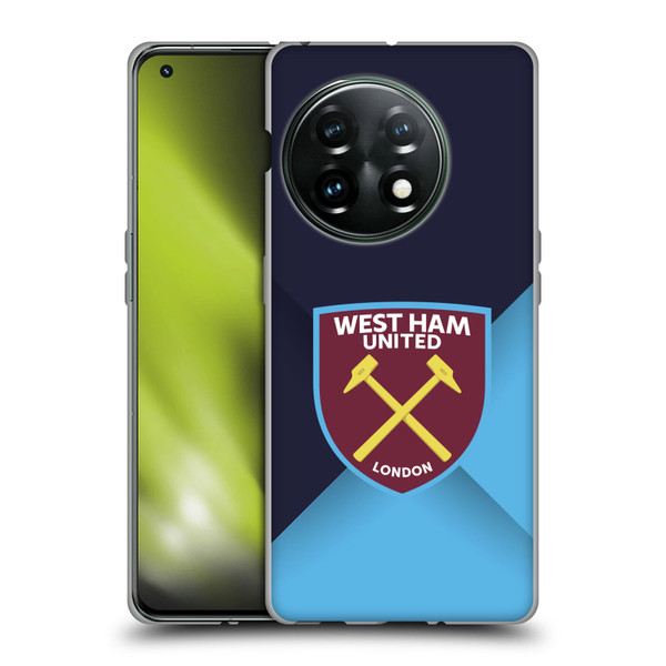 West Ham United FC Crest Blue Gradient Soft Gel Case for OnePlus 11 5G