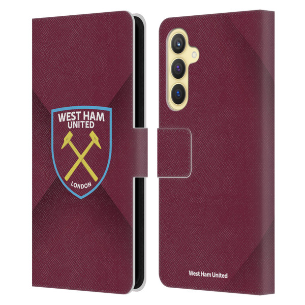 West Ham United FC Crest Gradient Leather Book Wallet Case Cover For Samsung Galaxy S23 FE 5G