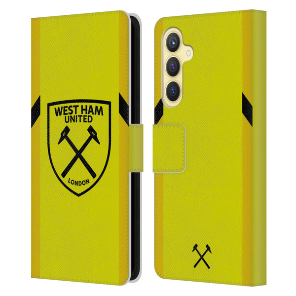 West Ham United FC 2023/24 Crest Kit Away Goalkeeper Leather Book Wallet Case Cover For Samsung Galaxy S23 FE 5G