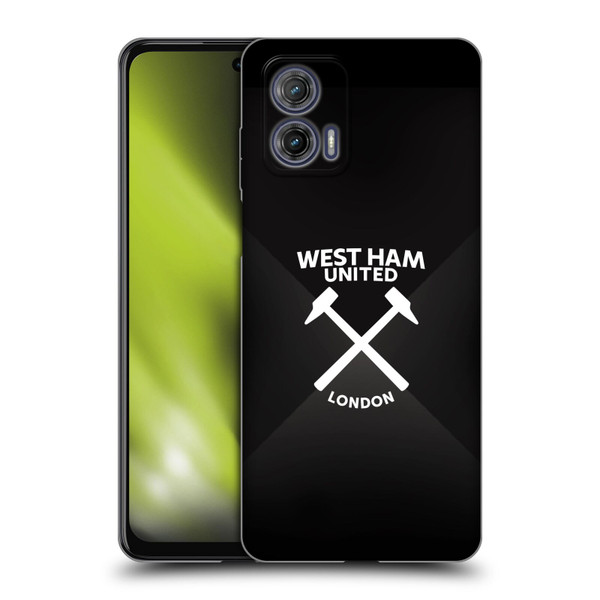 West Ham United FC Hammer Marque Kit Black & White Gradient Soft Gel Case for Motorola Moto G73 5G