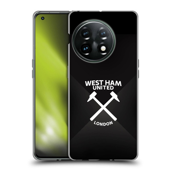 West Ham United FC Hammer Marque Kit Black & White Gradient Soft Gel Case for OnePlus 11 5G