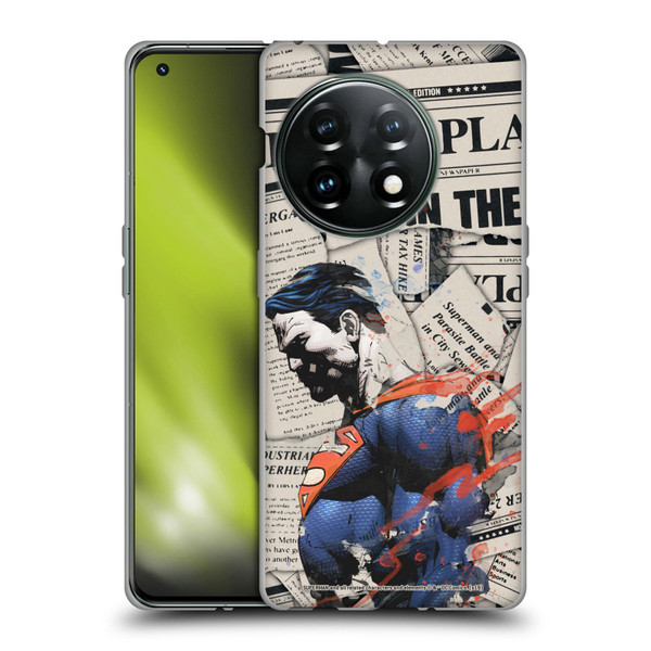 Superman DC Comics 80th Anniversary Newspaper Soft Gel Case for OnePlus 11 5G