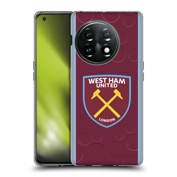 West Ham United FC 2023/24 Crest Kit Home Soft Gel Case for OnePlus 11 5G