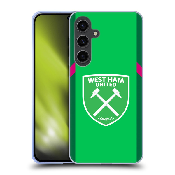 West Ham United FC 2023/24 Crest Kit Home Goalkeeper Soft Gel Case for Samsung Galaxy S24+ 5G