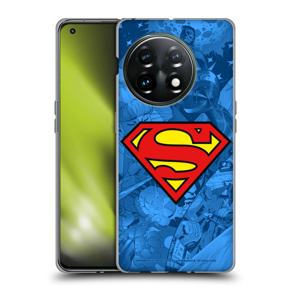 Superman DC Comics Comicbook Art Collage Soft Gel Case for OnePlus 11 5G