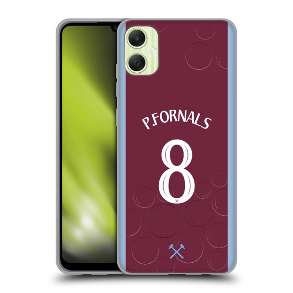 West Ham United FC 2023/24 Players Home Kit Pablo Fornals Soft Gel Case for Samsung Galaxy A05