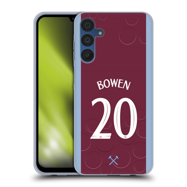 West Ham United FC 2023/24 Players Home Kit Jarrod Bowen Soft Gel Case for Samsung Galaxy A15