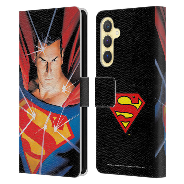 Superman DC Comics Famous Comic Book Covers Alex Ross Mythology Leather Book Wallet Case Cover For Samsung Galaxy S23 FE 5G