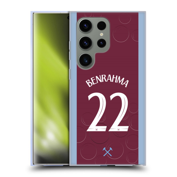 West Ham United FC 2023/24 Players Home Kit Saïd Benrahma Soft Gel Case for Samsung Galaxy S24 Ultra 5G