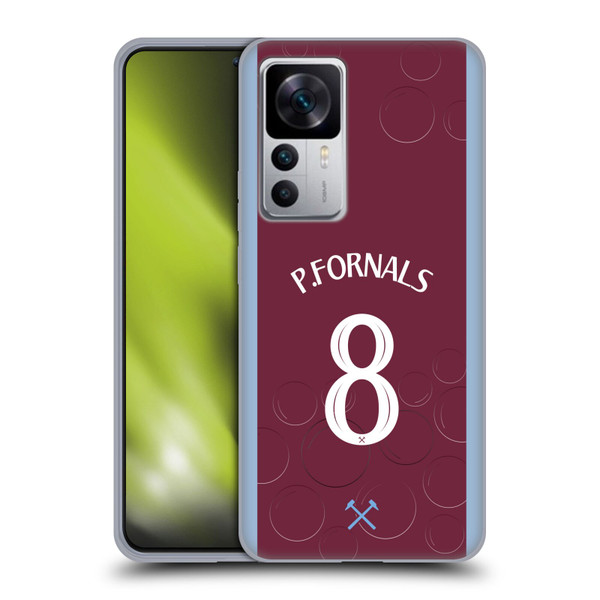 West Ham United FC 2023/24 Players Home Kit Pablo Fornals Soft Gel Case for Xiaomi 12T 5G / 12T Pro 5G / Redmi K50 Ultra 5G