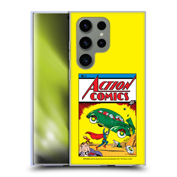 Superman DC Comics Famous Comic Book Covers Action Comics 1 Soft Gel Case for Samsung Galaxy S24 Ultra 5G