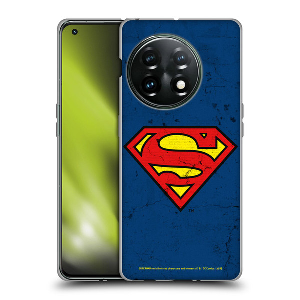 Superman DC Comics Logos Distressed Look Soft Gel Case for OnePlus 11 5G