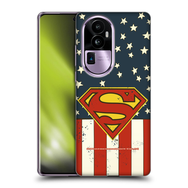 Superman DC Comics Logos U.S. Flag Soft Gel Case for OPPO Reno10 Pro+