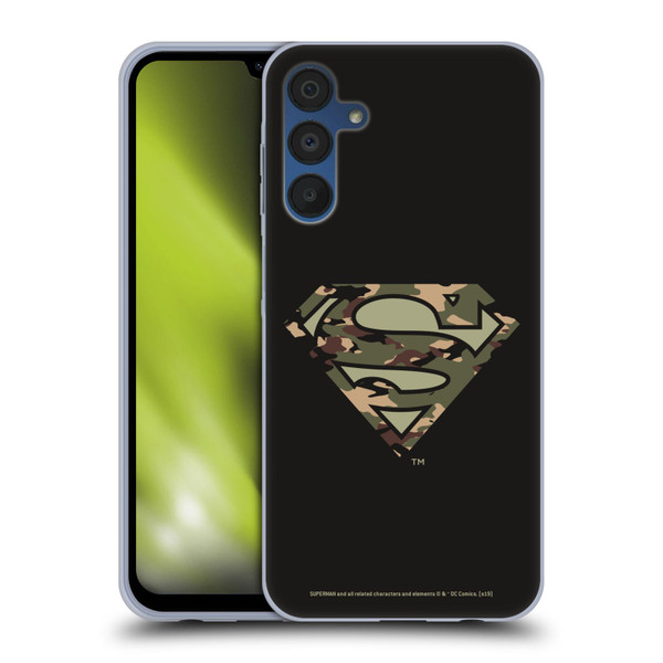 Superman DC Comics Logos Camouflage Soft Gel Case for Samsung Galaxy A15