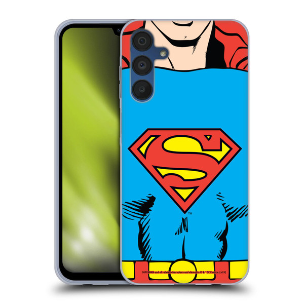 Superman DC Comics Logos Classic Costume Soft Gel Case for Samsung Galaxy A15 & MagSafe