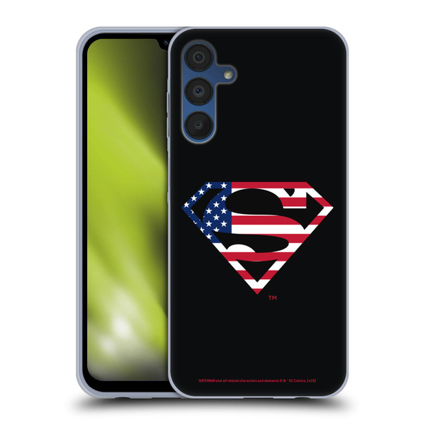 Superman DC Comics Logos U.S. Flag 2 Soft Gel Case for Samsung Galaxy A15