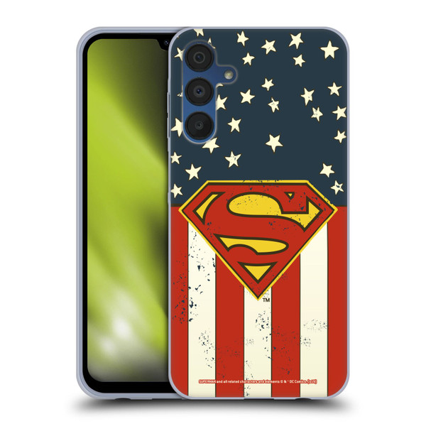 Superman DC Comics Logos U.S. Flag Soft Gel Case for Samsung Galaxy A15 & MagSafe
