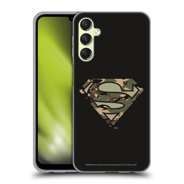 Superman DC Comics Logos Camouflage Soft Gel Case for Samsung Galaxy A24 4G / Galaxy M34 5G