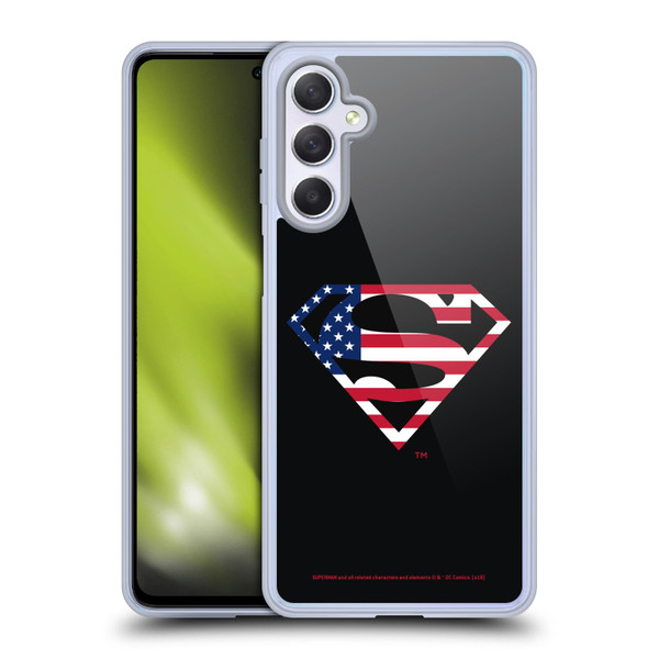 Superman DC Comics Logos U.S. Flag 2 Soft Gel Case for Samsung Galaxy M54 5G