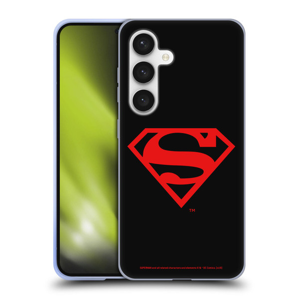 Superman DC Comics Logos Black And Red Soft Gel Case for Samsung Galaxy S24 5G