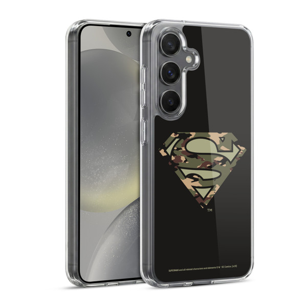 Superman DC Comics Logos Camouflage Soft Gel Case for Samsung Galaxy S24 5G & MagSafe