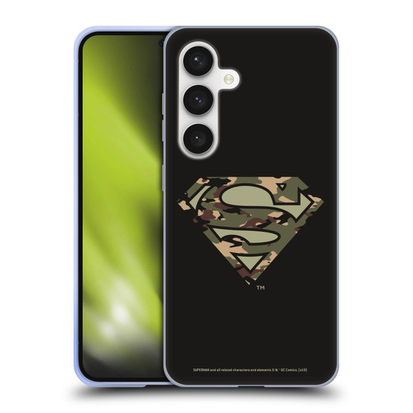 Superman DC Comics Logos Camouflage Soft Gel Case for Samsung Galaxy S24 5G