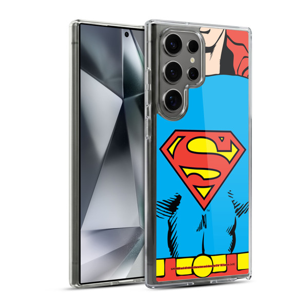 Superman DC Comics Logos Classic Costume Soft Gel Case for Samsung Galaxy S24 Ultra 5G & MagSafe