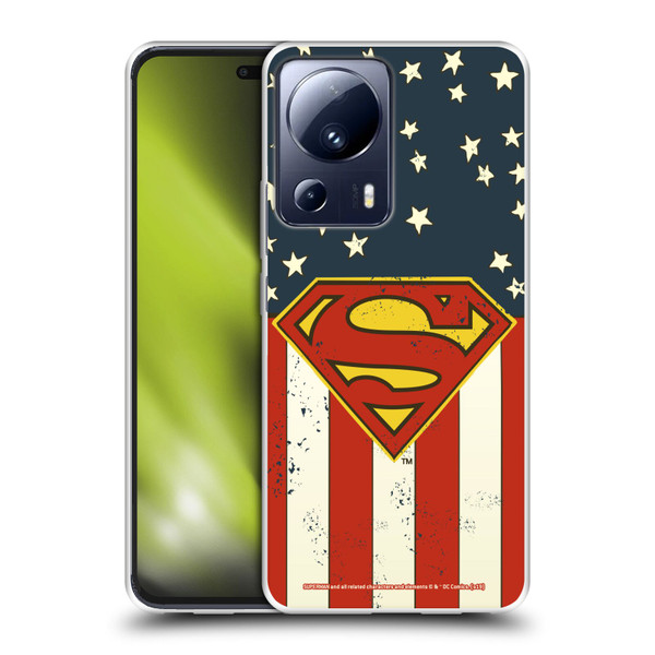 Superman DC Comics Logos U.S. Flag Soft Gel Case for Xiaomi 13 Lite 5G