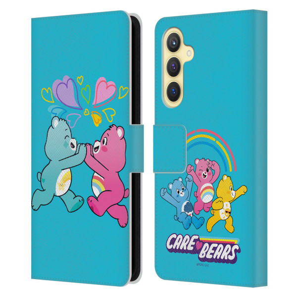 Care Bears Characters Funshine, Cheer And Grumpy Group 2 Leather Book Wallet Case Cover For Samsung Galaxy S23 FE 5G