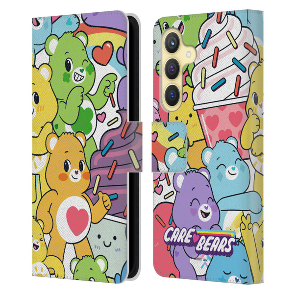 Care Bears Sweet And Savory Character Pattern Leather Book Wallet Case Cover For Samsung Galaxy S24 5G