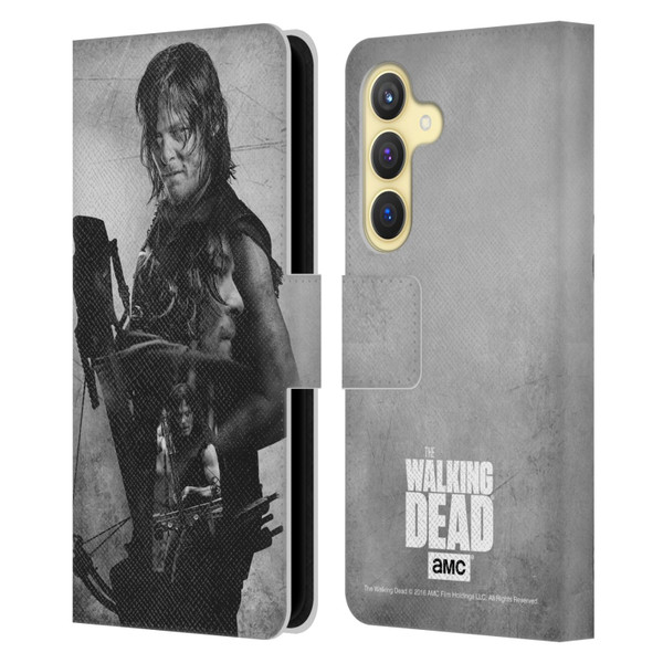 AMC The Walking Dead Double Exposure Daryl Leather Book Wallet Case Cover For Samsung Galaxy S24 5G