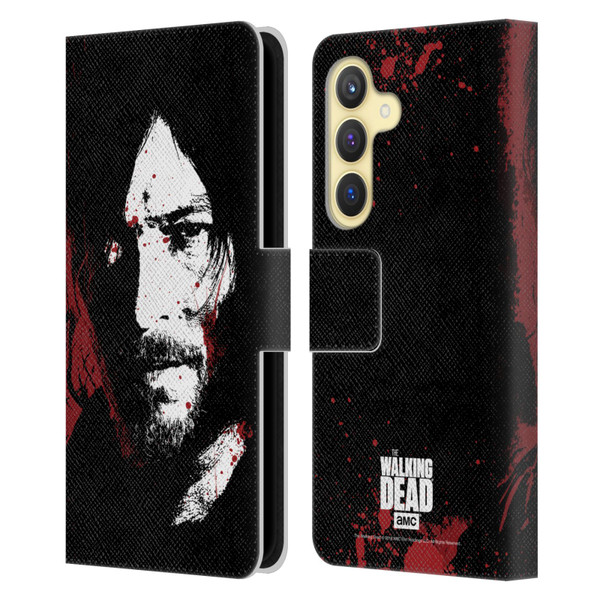 AMC The Walking Dead Gore Blood Bath Daryl Leather Book Wallet Case Cover For Samsung Galaxy S24 5G