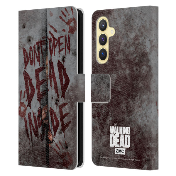 AMC The Walking Dead Typography Dead Inside Leather Book Wallet Case Cover For Samsung Galaxy S23 FE 5G