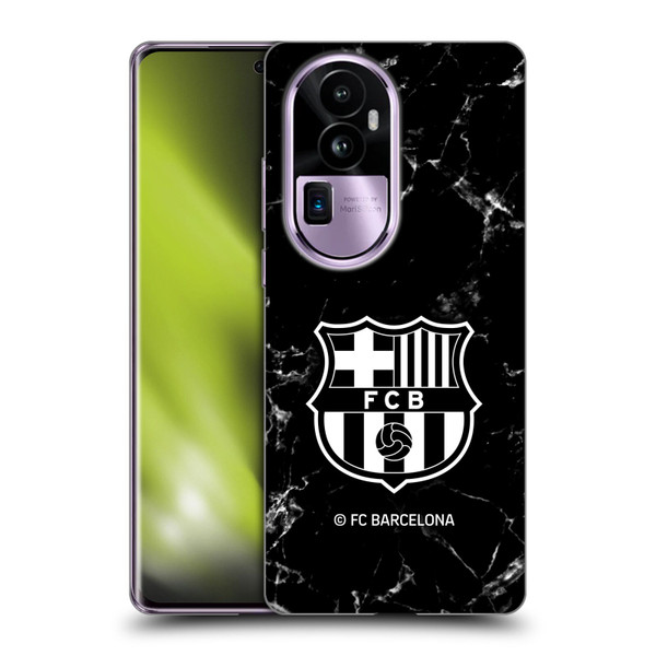 FC Barcelona Crest Patterns Black Marble Soft Gel Case for OPPO Reno10 Pro+