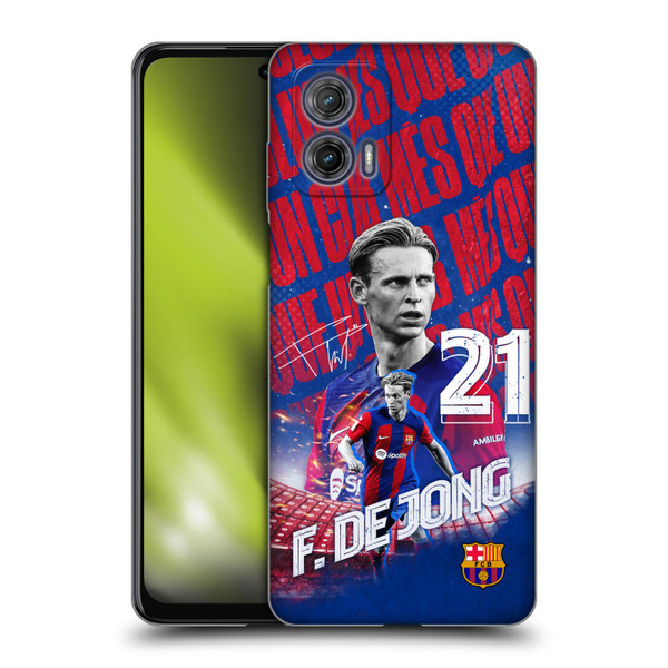 FC Barcelona 2023/24 First Team Frenkie de Jong Soft Gel Case for Motorola Moto G73 5G