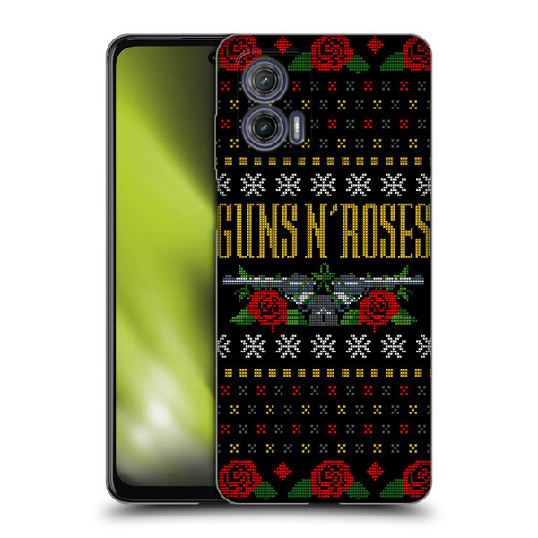 Guns N' Roses Christmas Text Logo Pistol Soft Gel Case for Motorola Moto G73 5G