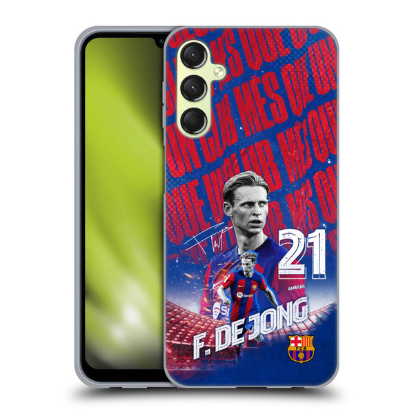 FC Barcelona 2023/24 First Team Frenkie de Jong Soft Gel Case for Samsung Galaxy A24 4G / Galaxy M34 5G