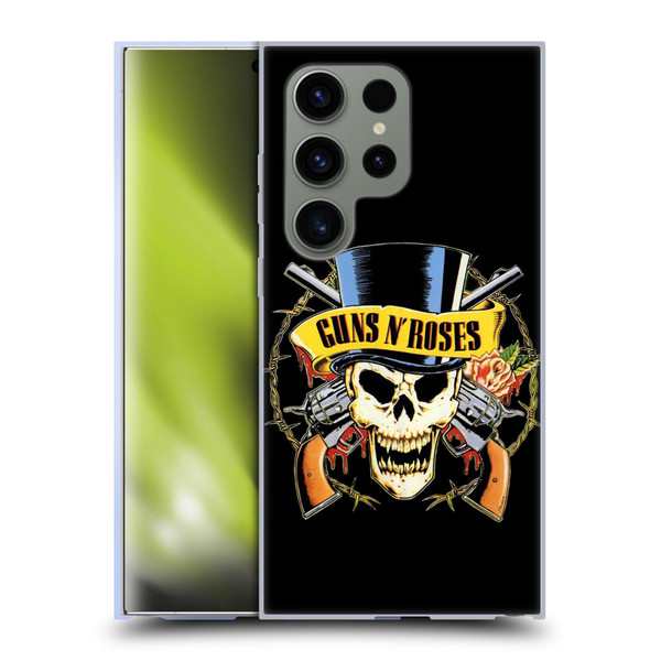 Guns N' Roses Key Art Top Hat Skull Soft Gel Case for Samsung Galaxy S24 Ultra 5G