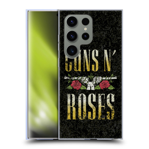 Guns N' Roses Key Art Text Logo Pistol Soft Gel Case for Samsung Galaxy S24 Ultra 5G