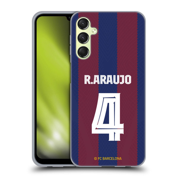 FC Barcelona 2023/24 Players Home Kit Ronald Araújo Soft Gel Case for Samsung Galaxy A24 4G / Galaxy M34 5G